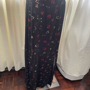 Ardene Black Floral Maxi Skirt
